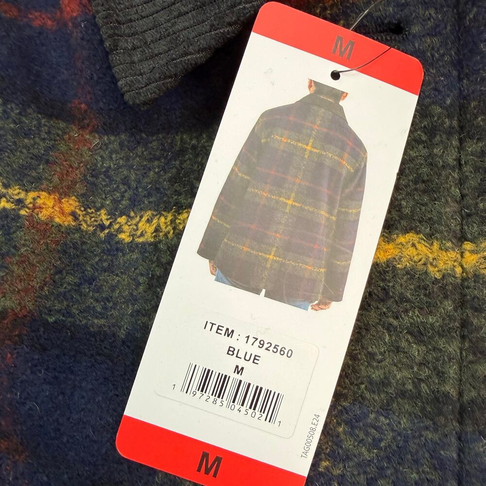 Pendleton Women's Wool Blend Barn Coat Royal Blue Plaid Size M NWT Classic Cozy - Picture 6 of 10